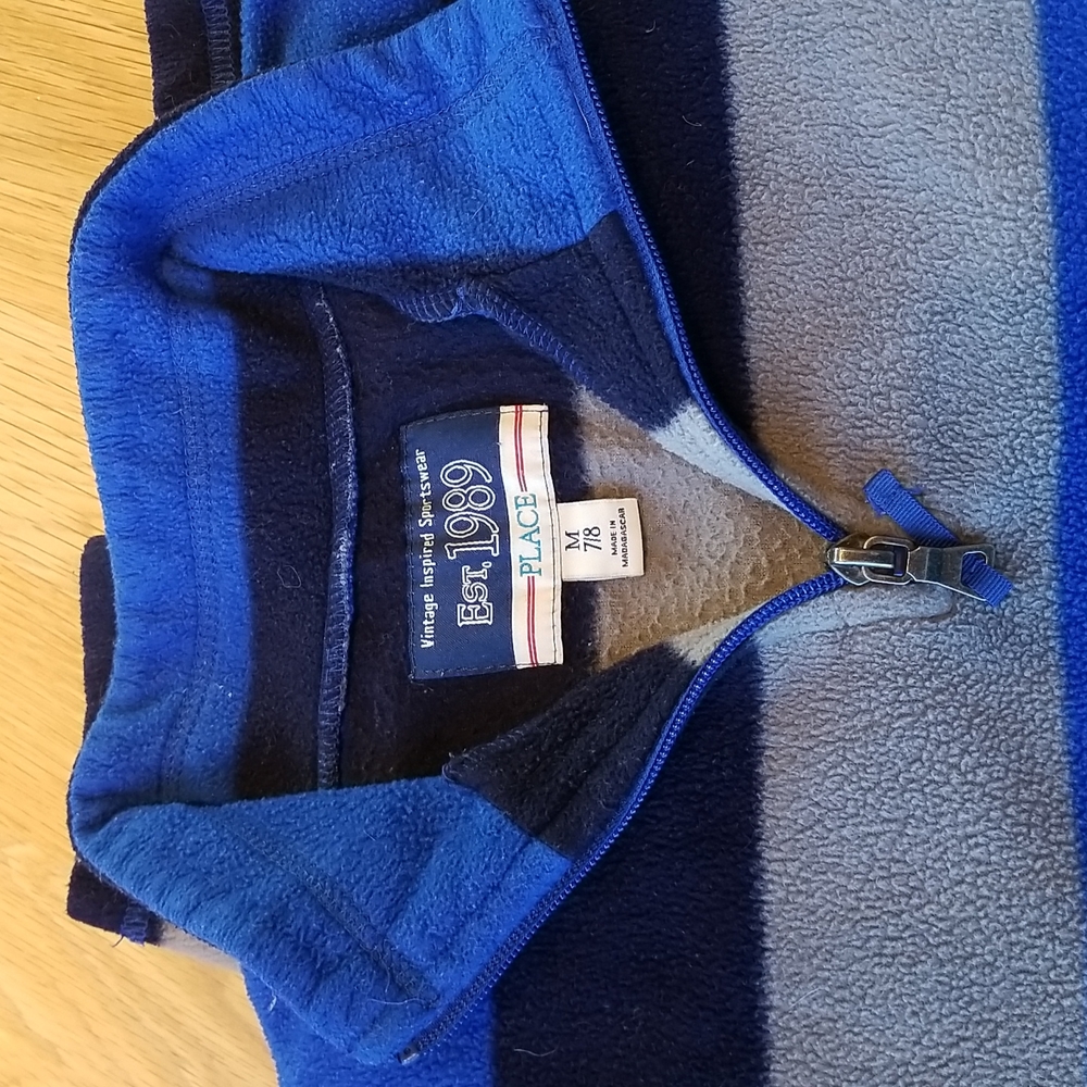 Childrens Place - Boys fleece striped sweater size 7/8